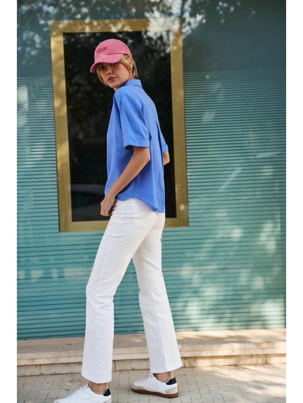 Moodo Blaues Damenhemd