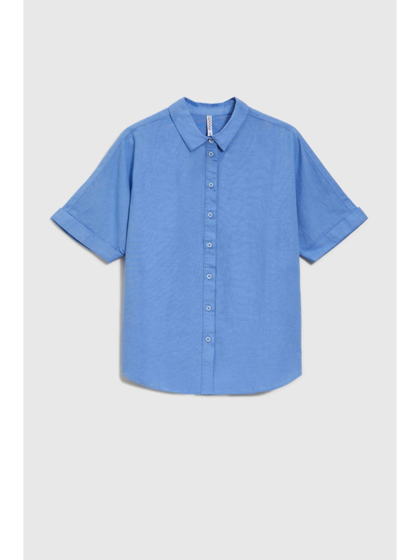 Moodo Blaues Damenhemd