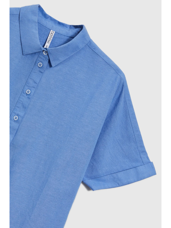 Moodo Blaues Damenhemd