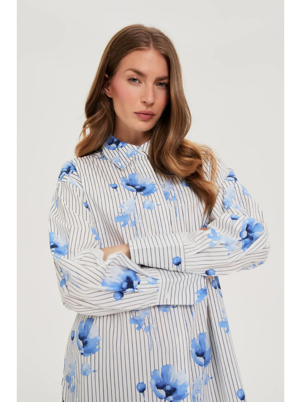 Moodo Damenhemd Moodo – weiß/blau