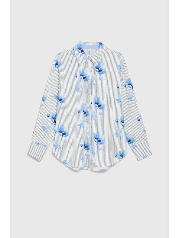 Moodo Damenhemd Moodo – weiß/blau