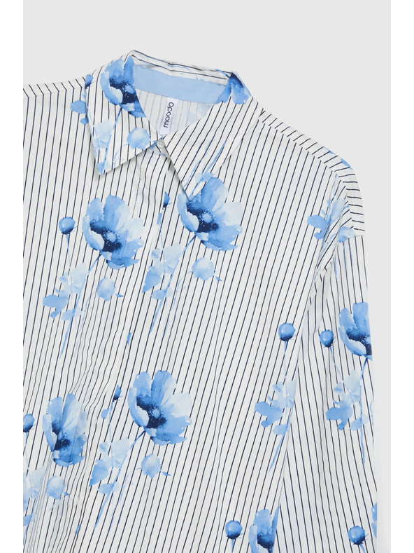 Moodo Damenhemd Moodo – weiß/blau