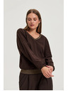 Moodo Braune Sweatshirt mit goldenen Details Moodo