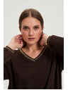 Moodo Braune Sweatshirt mit goldenen Details Moodo