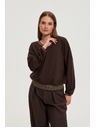 Moodo Braune Sweatshirt mit goldenen Details Moodo