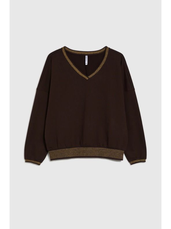 Moodo Braune Sweatshirt mit goldenen Details Moodo
