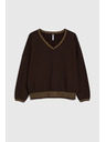 Moodo Braune Sweatshirt mit goldenen Details Moodo