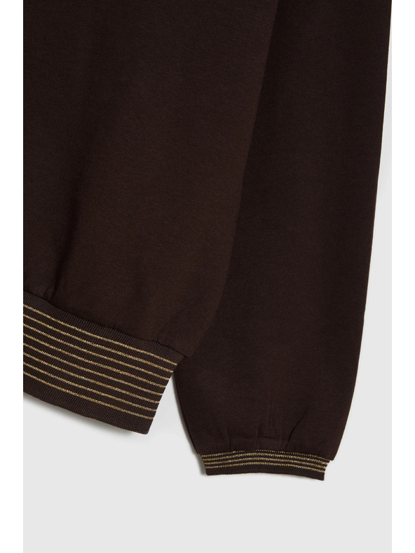 Moodo Braune Sweatshirt mit goldenen Details Moodo