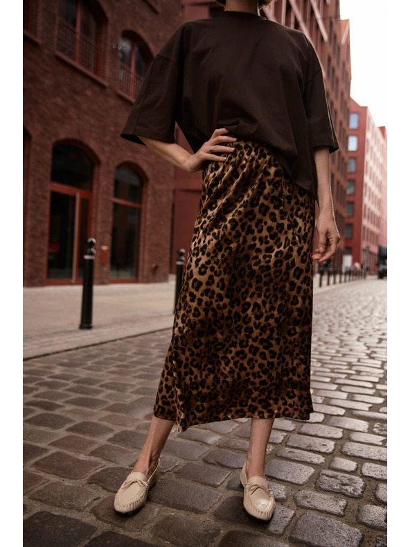 Moodo Damen Leopardenrock Moodo - braun