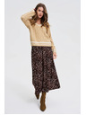 Moodo Beiger Damen Pullover mit V-Ausschnitt Moodo