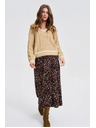 Moodo Beiger Damen Pullover mit V-Ausschnitt Moodo