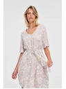 Moodo Gemustertes Damen Kleid Moodo mit Gürtel