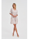 Moodo Gemustertes Damen Kleid Moodo mit Gürtel