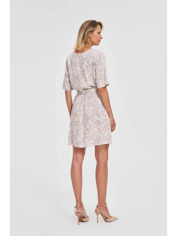 Moodo Gemustertes Damen Kleid Moodo mit Gürtel