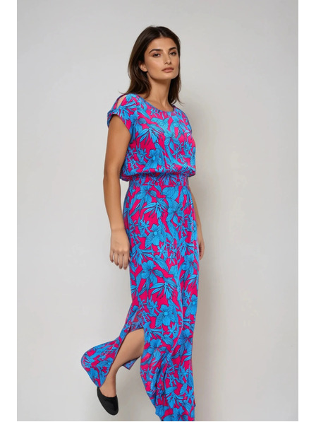 Moodo Damen Kleid Moodo rosa-blau