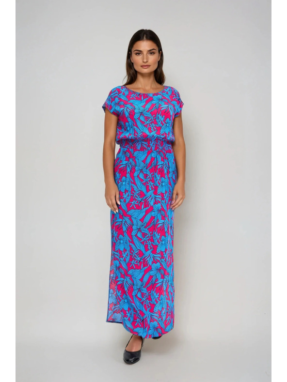 Moodo Damen Kleid Moodo rosa-blau