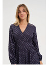 Moodo Langes blaues Kleid mit langen Ärmeln Moodo