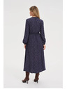 Moodo Langes blaues Kleid mit langen Ärmeln Moodo