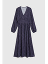 Moodo Langes blaues Kleid mit langen Ärmeln Moodo