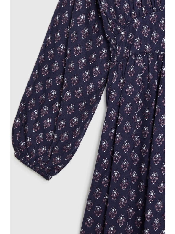 Moodo Langes blaues Kleid mit langen Ärmeln Moodo