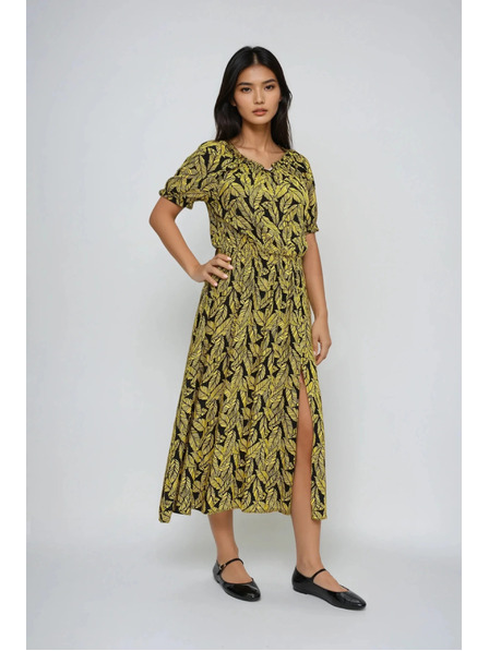 Moodo Damen Kleid Moodo - gelb