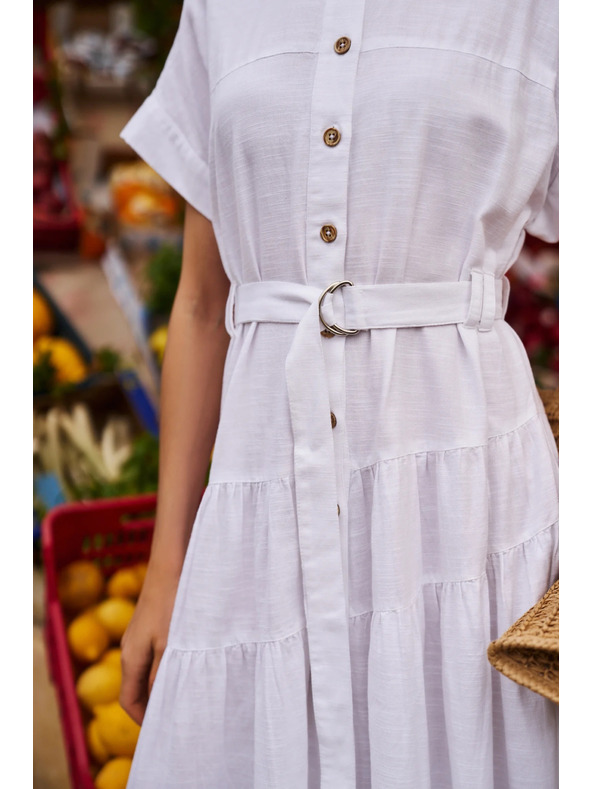 Moodo Langes Damen-Hemdkleid Moodo - weiß