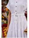 Moodo Langes Damen-Hemdkleid Moodo - weiß