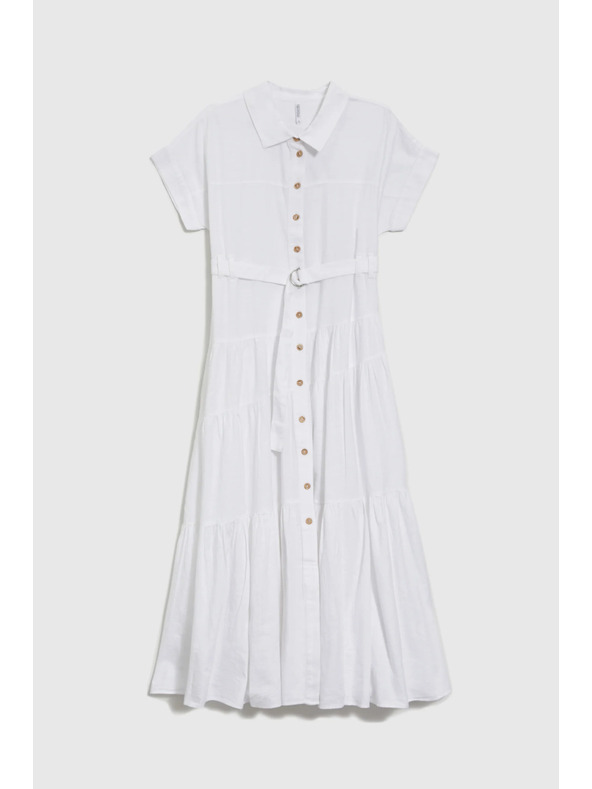 Moodo Langes Damen-Hemdkleid Moodo - weiß