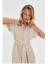Moodo Damen Hemdkleid Moodo - beige
