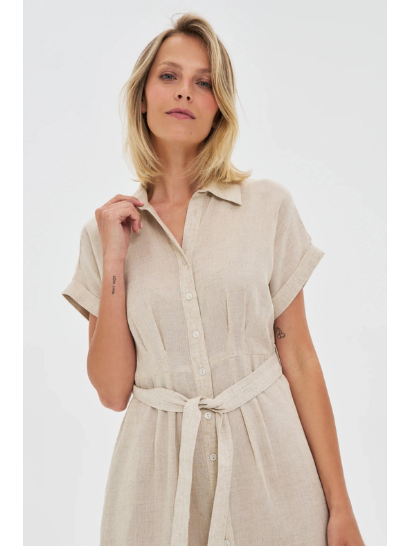 Moodo Damen Hemdkleid Moodo - beige