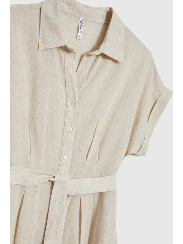 Moodo Damen Hemdkleid Moodo - beige