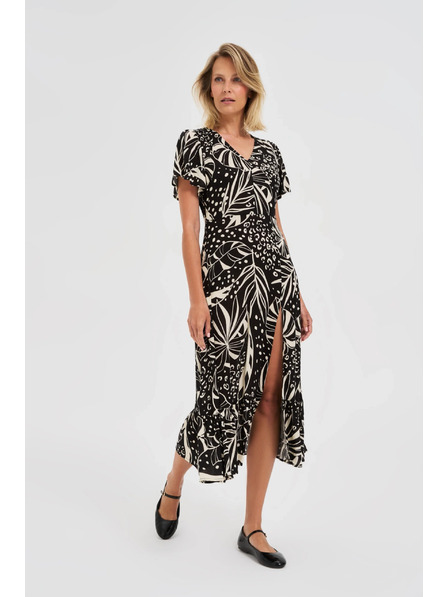 Moodo Damenkleid mit Schlitz