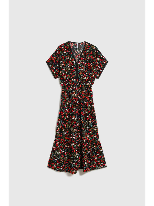 Moodo Damen Kleid Moodo rot-schwarz