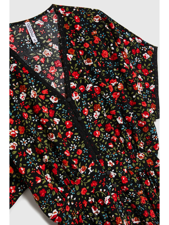 Moodo Damen Kleid Moodo rot-schwarz