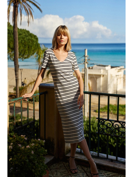 Moodo Gestreiftes Damen-Kleid Moodo
