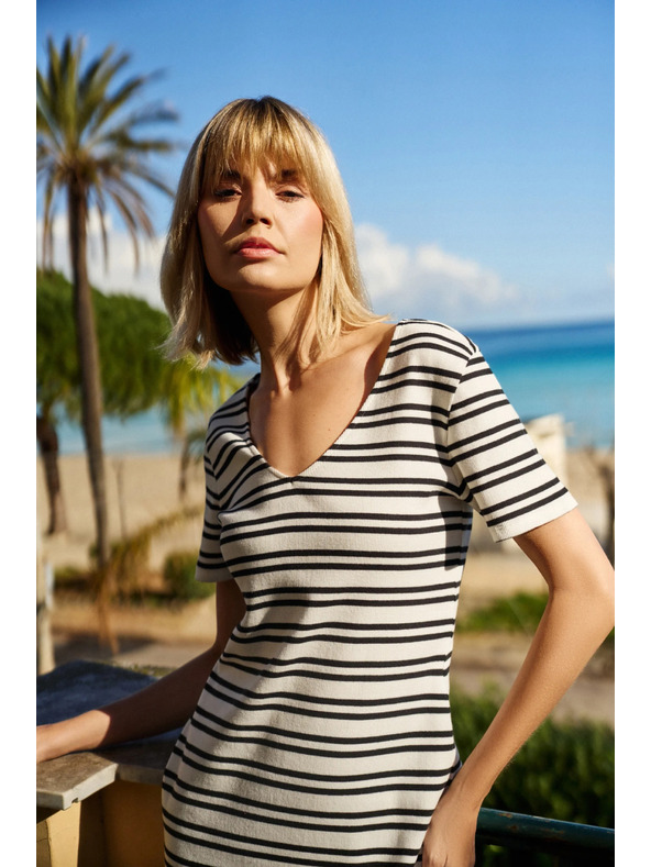 Moodo Gestreiftes Damen-Kleid Moodo