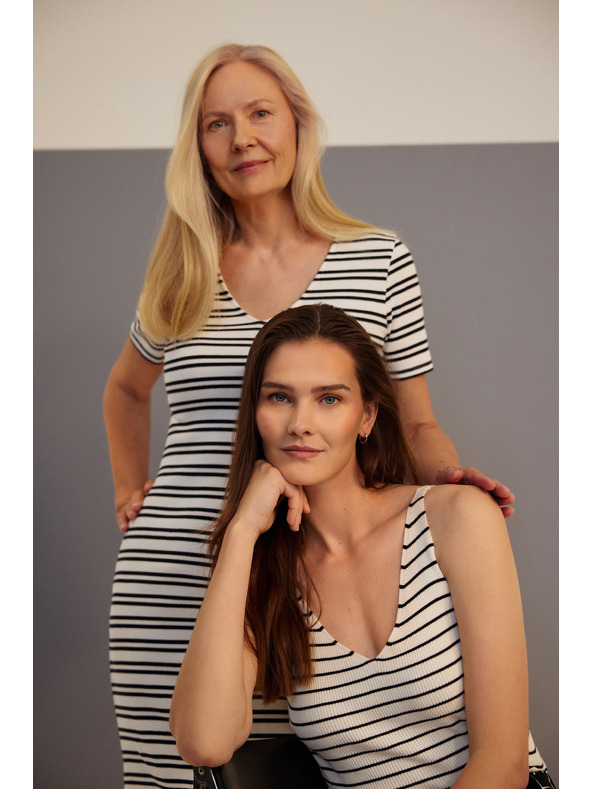 Moodo Gestreiftes Damen-Kleid Moodo