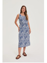 Moodo Damen-Kleid Moodo blau-weiß