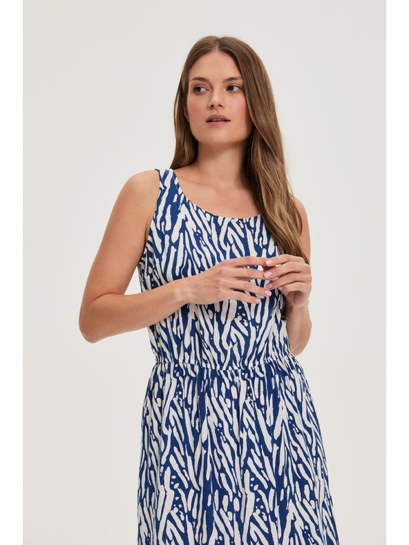 Moodo Damen-Kleid Moodo blau-weiß