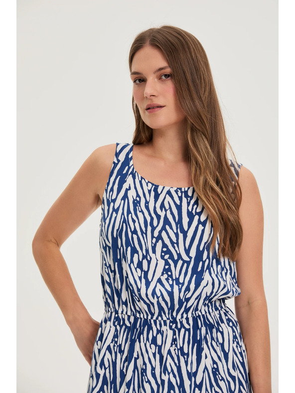 Moodo Damen-Kleid Moodo blau-weiß