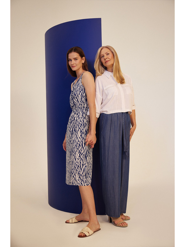 Moodo Damen-Kleid Moodo blau-weiß