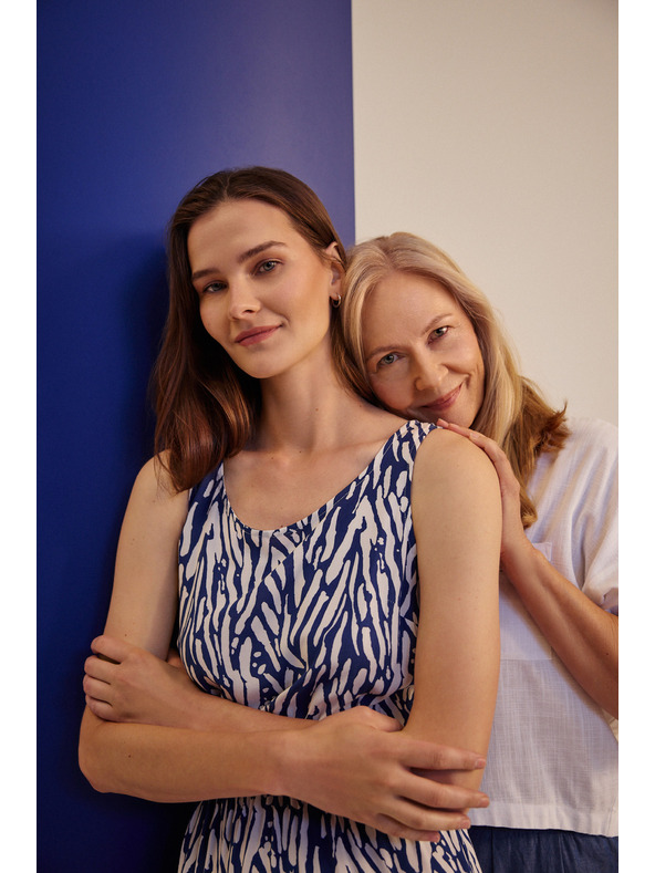 Moodo Damen-Kleid Moodo blau-weiß