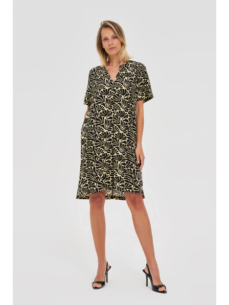 Moodo Lockeres gemustertes Damen-Kleid Moodo