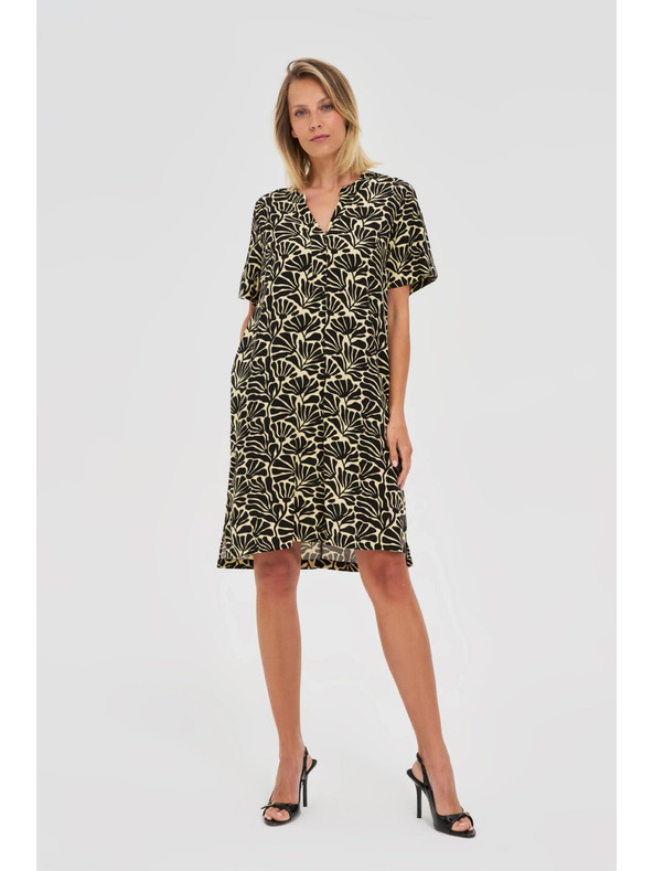 Moodo Lockeres gemustertes Damen-Kleid Moodo