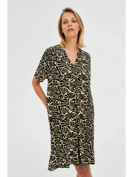 Moodo Lockeres gemustertes Damen-Kleid Moodo