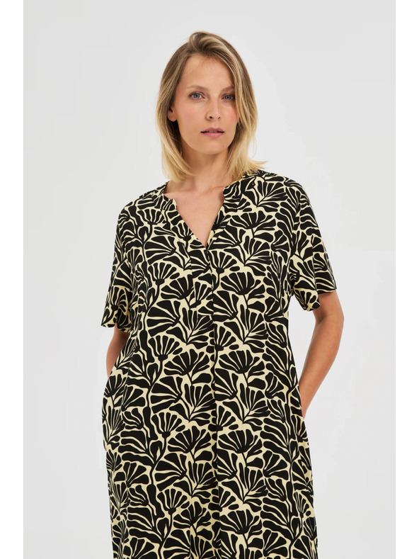 Moodo Lockeres gemustertes Damen-Kleid Moodo