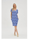 Moodo Damen-Kleid Moodo blau-weiß