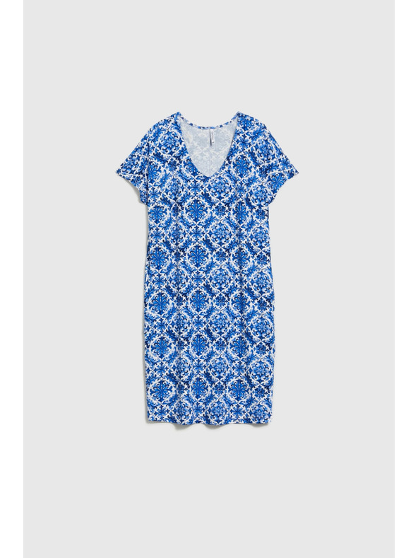 Moodo Damen-Kleid Moodo blau-weiß