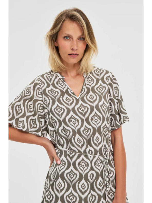 Moodo Lockeres gemustertes Damen-Kleid Moodo