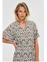Moodo Lockeres gemustertes Damen-Kleid Moodo